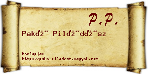 Pakó Piládész névjegykártya